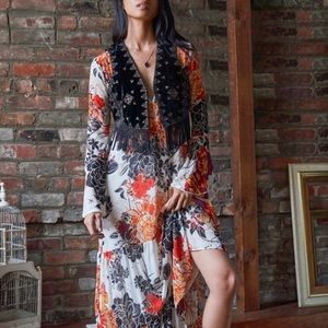 NWT! FREE PEOPLE Ella Rocker boho velvet vest L